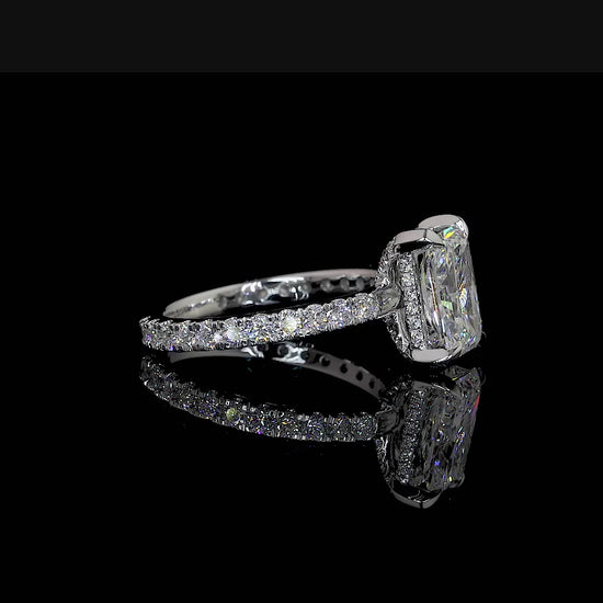 LUMERRA | 2.6 Ct Radiant Hidden Halo Ring in 14K White Gold - Lab Grown Diamond