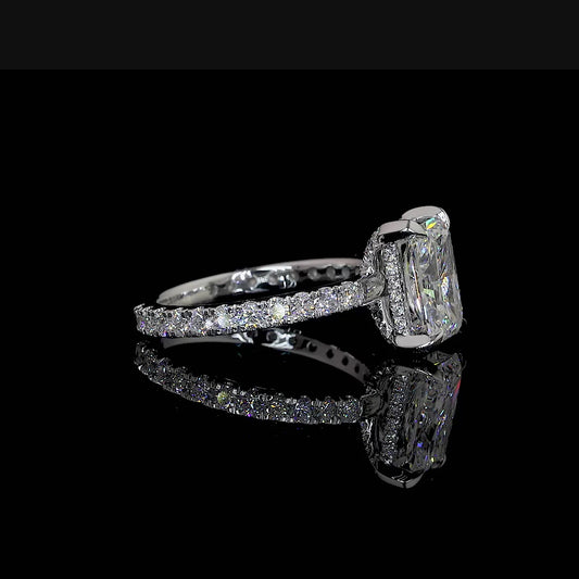 LUMERRA | 2.6 Ct Radiant Hidden Halo Ring in 14K White Gold - Lab Grown Diamond