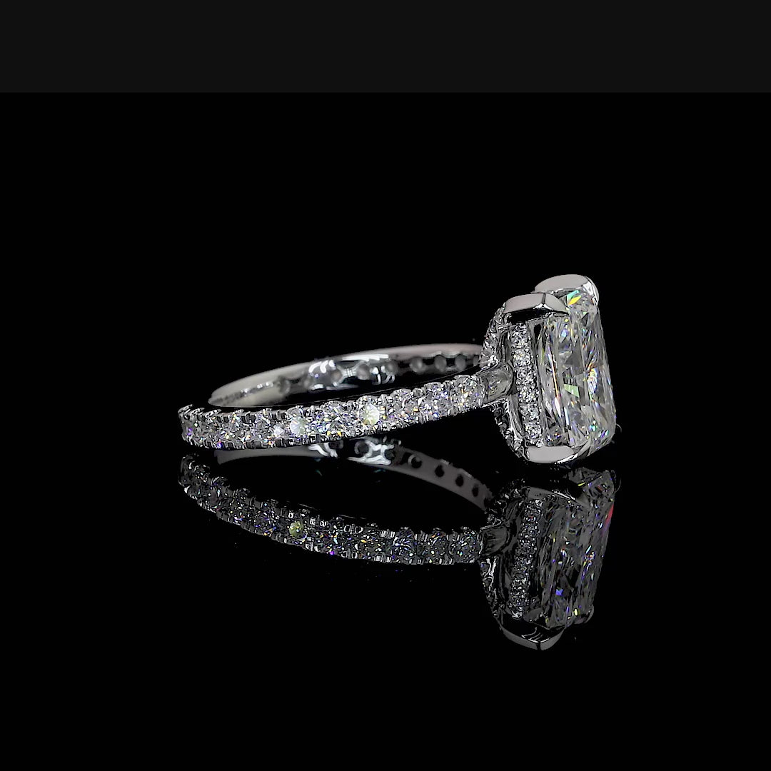 LUMERRA | 2.6 Ct Radiant Hidden Halo Ring in 14K White Gold - Lab Grown Diamond