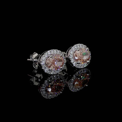 GENEVIEVE | 1.61 Ct Oval Halo Stud Earrings in 14K White Gold - Lab grown Diamond